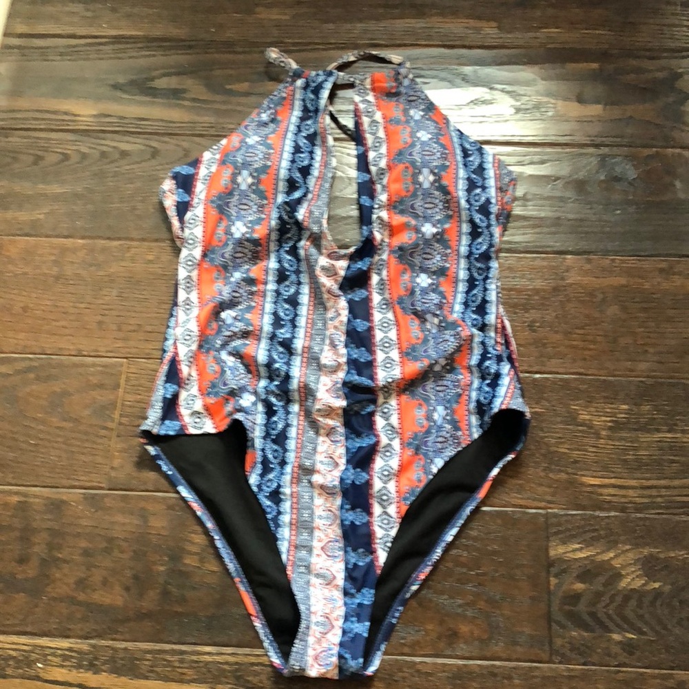 One piece swimsuit.